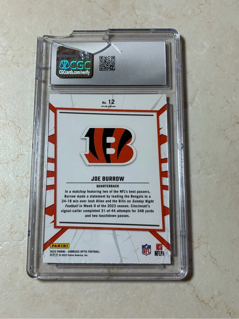 Joe Burrow 2023 My House Silver Prizm Football Card